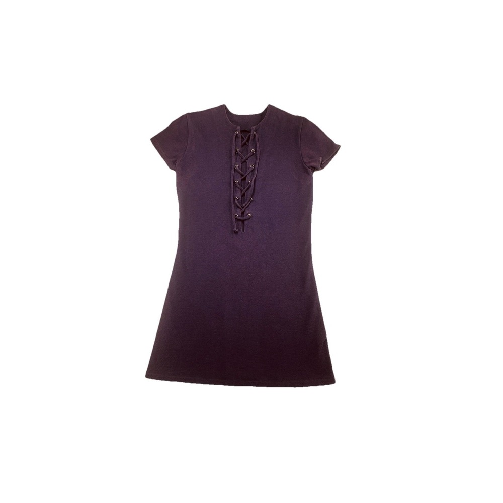 Reformation Caroline Purple Lace-Up T-Shirt ‎ Dress Size XXS